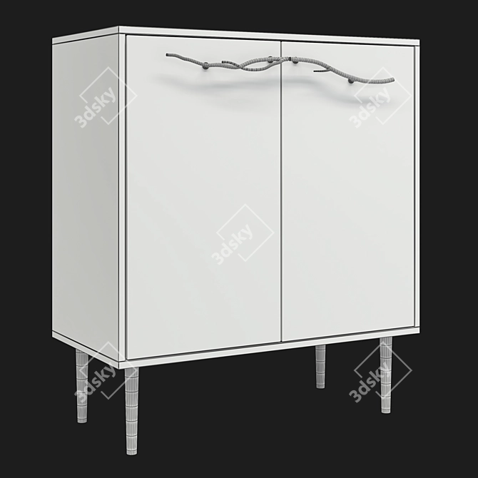 Art Style Chest of Drawers with 2 Shelves 3D model image 7