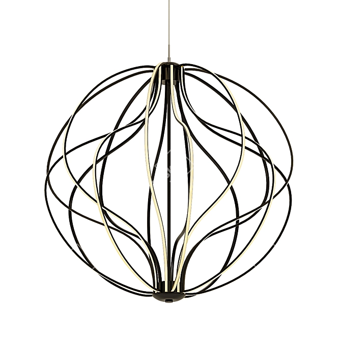 Elegant Black Orb Pendant Light 3D model image 1