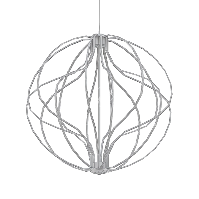 Elegant Black Orb Pendant Light 3D model image 2