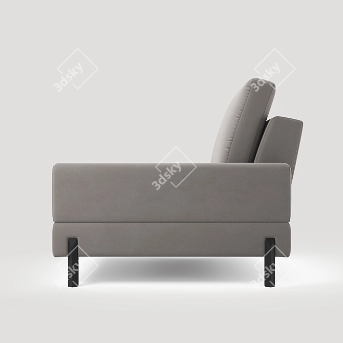 Velvet Spring Armchair 3D model image 3