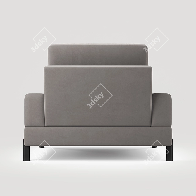 Velvet Spring Armchair 3D model image 4