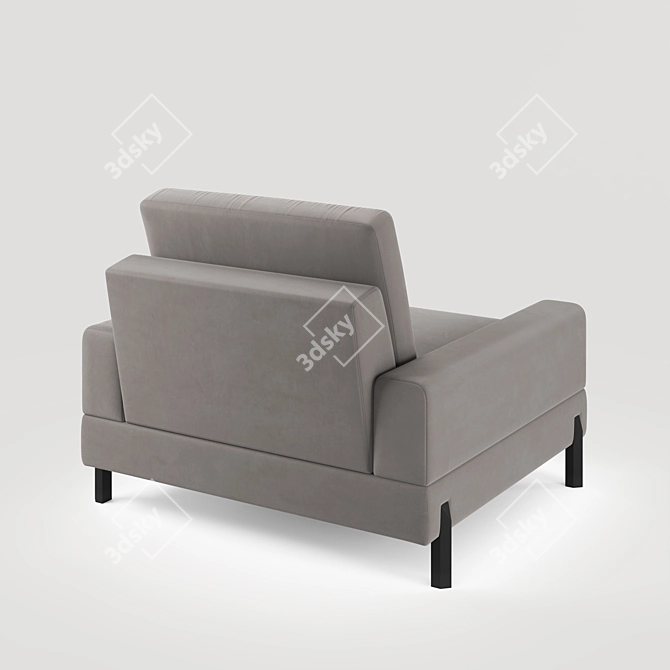 Velvet Spring Armchair 3D model image 5