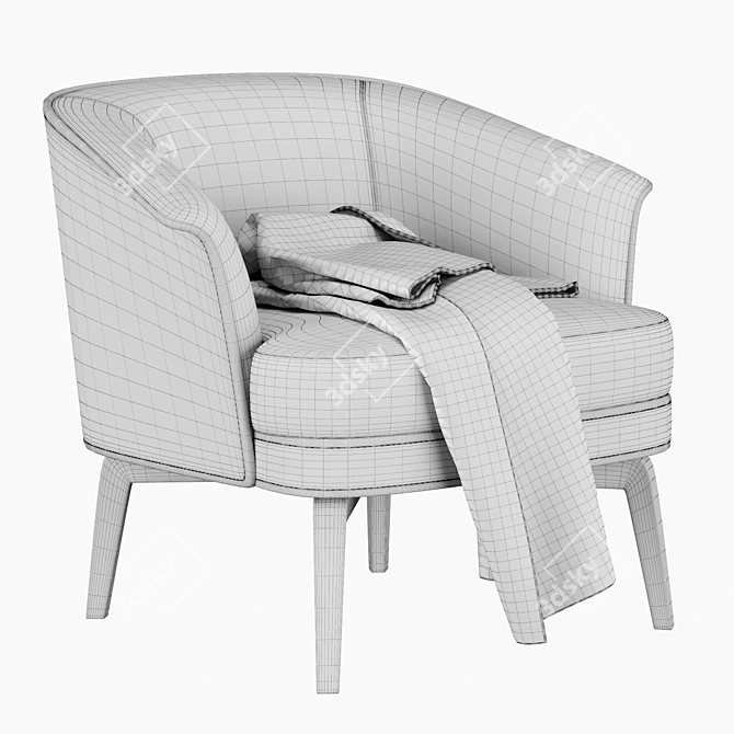 Elegant Nivola Armchair: Italian Craftsmanship by Poltrona Frau 3D model image 7