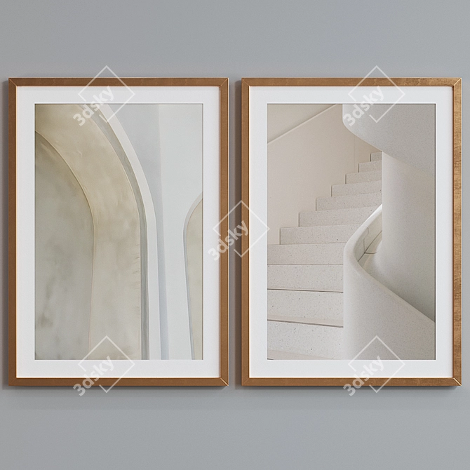 Modern Abstract Picture Frame Set 3D model image 2