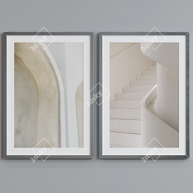 Modern Abstract Picture Frame Set 3D model image 3