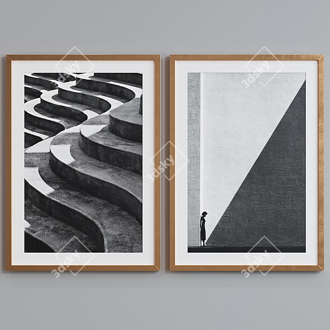 Modern Abstract Picture Frame Set 3D model image 4