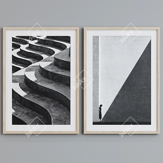 Modern Abstract Picture Frame Set 3D model image 5