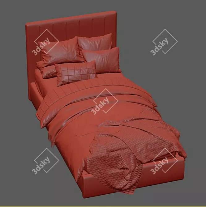 Modern Style Bed 214 - Two Color Options - 90 x 195 cm 3D model image 7