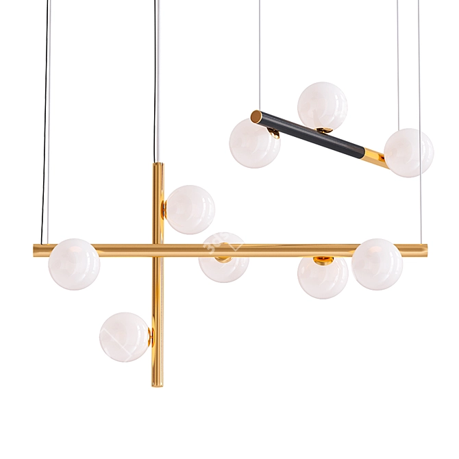 Elegant Diana Chandelier System 3D model image 1