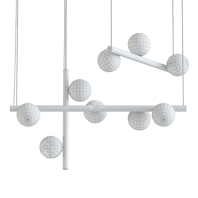 Elegant Diana Chandelier System 3D model image 2