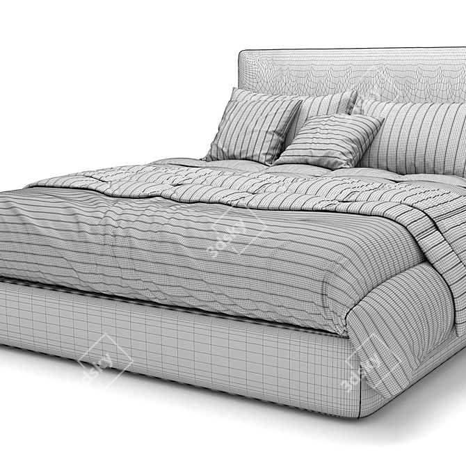 Luxury Bed Ribbon Molteni 3D model image 3