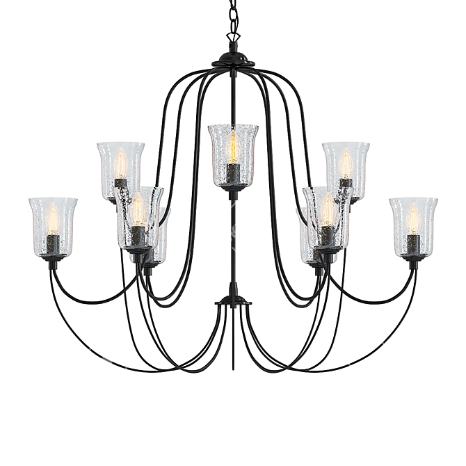 Modern Bowman 9-Light Chandelier 3D model image 1