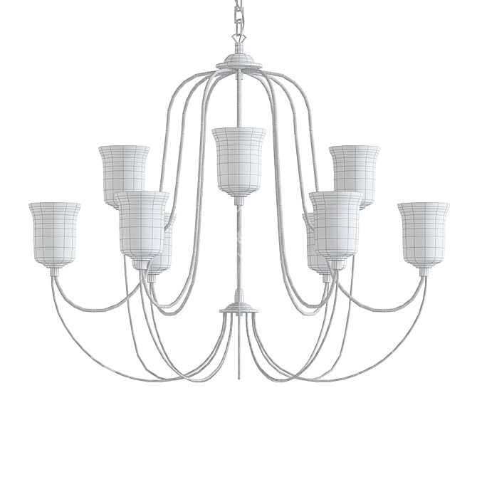 Modern Bowman 9-Light Chandelier 3D model image 2