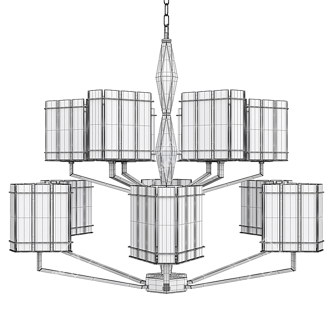 Elegant Glass Chandelier Illumination 3D model image 3