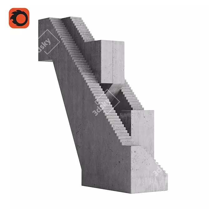 Concrete Sculpture Stairway No.6 3D model image 2