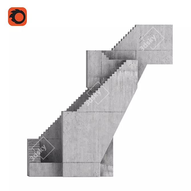 Concrete Sculpture Stairway No.6 3D model image 4