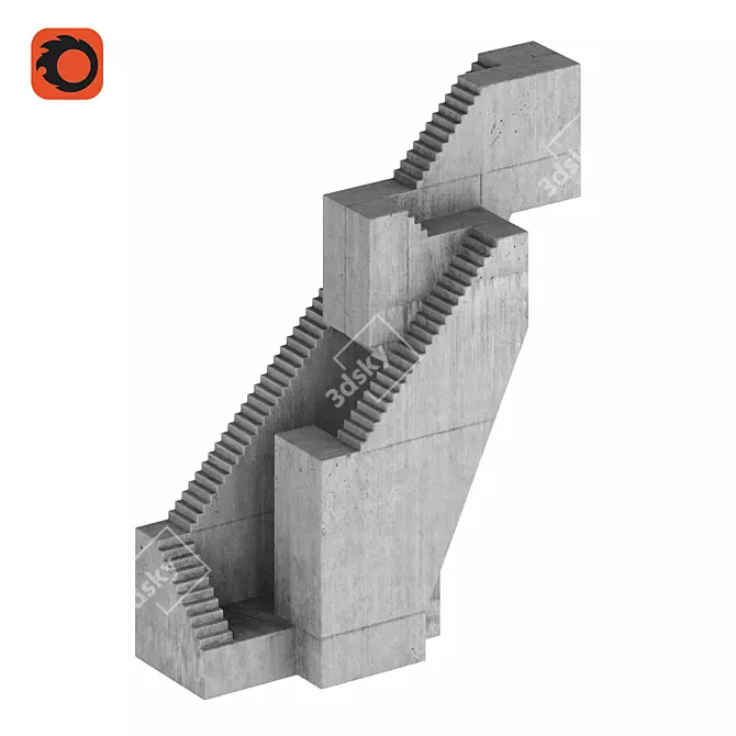 Concrete Sculpture Stairway No.6 3D model image 5