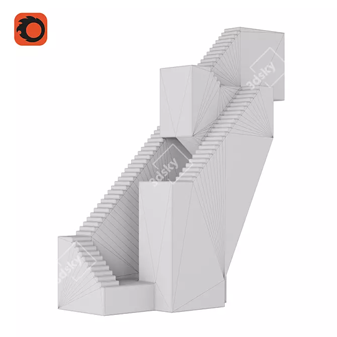 Concrete Sculpture Stairway No.6 3D model image 7