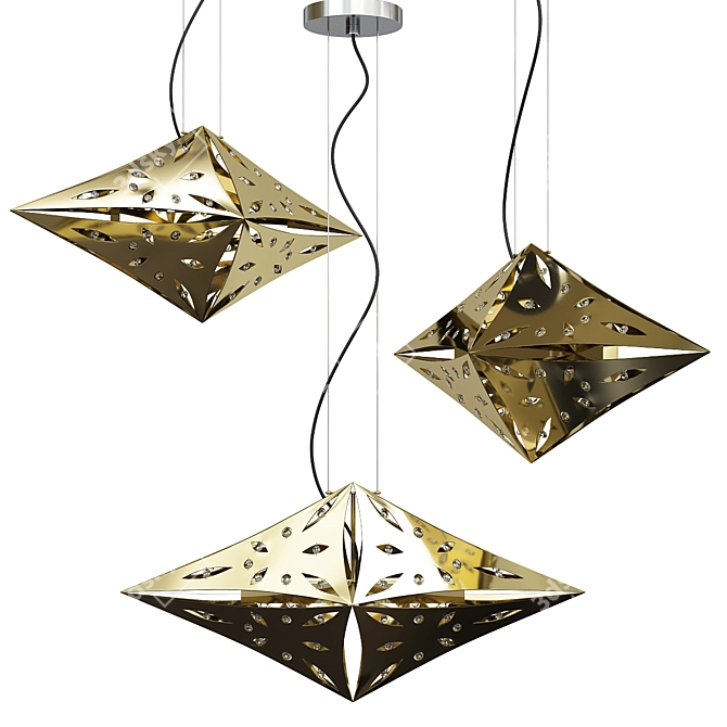 Quasar Triple Module Luxury Chandelier 3D model image 1