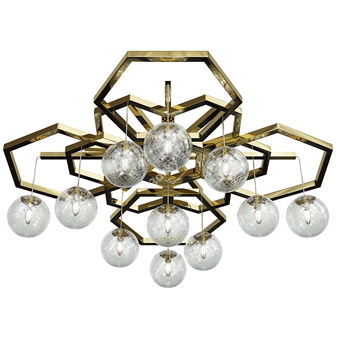 Hexagonal Ballotton Chandelier 3D model image 1