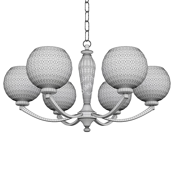 Elegant Stuart 6-Light Chandelier 3D model image 2