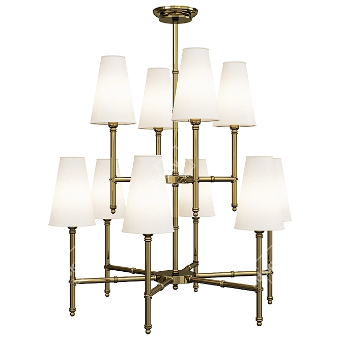 Elegant Bamboo Chandelier 3D model image 1