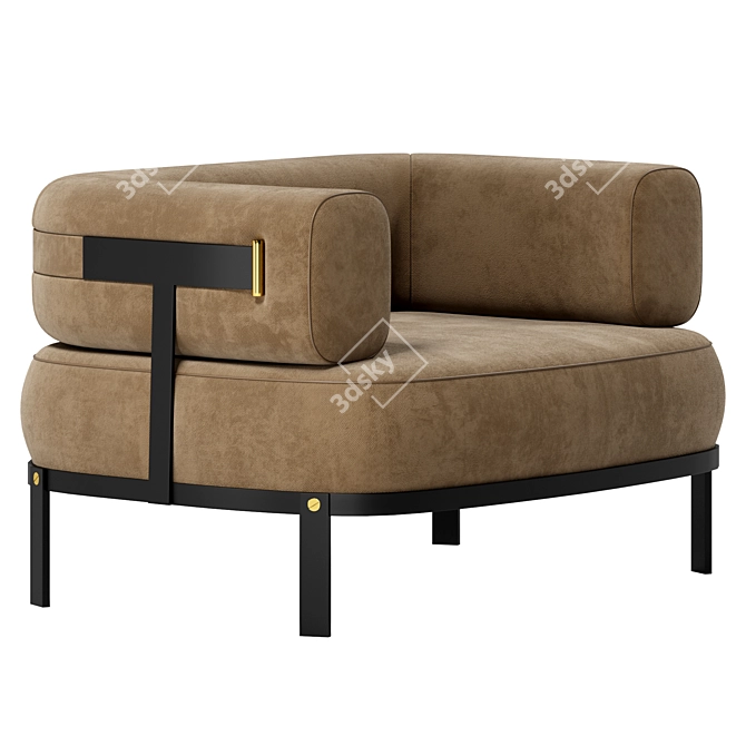 Sleek Baxter Belt Armchair 3D model image 1