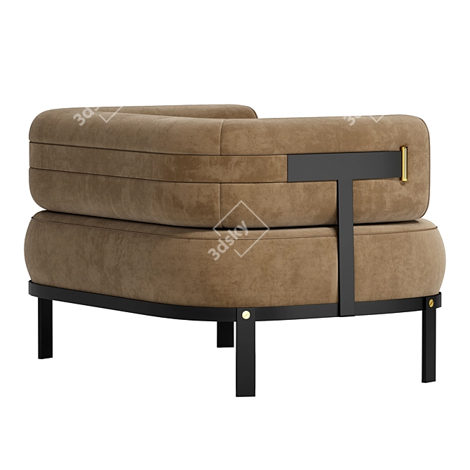 Sleek Baxter Belt Armchair 3D model image 2