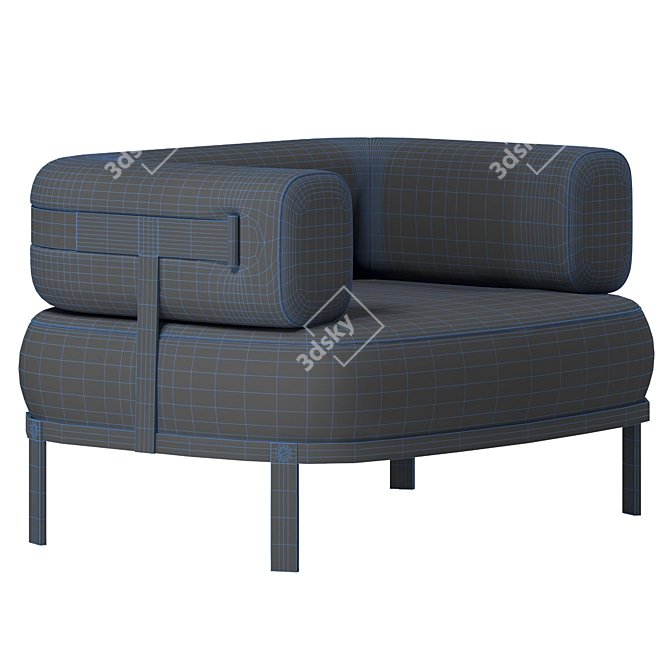 Sleek Baxter Belt Armchair 3D model image 4