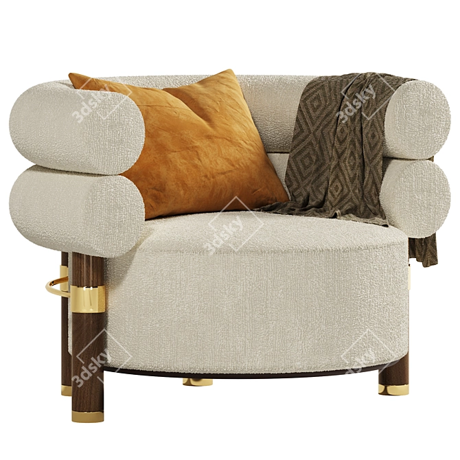 Mezzo Rogers Armchair: Modern Elegance for Your Home 3D model image 1