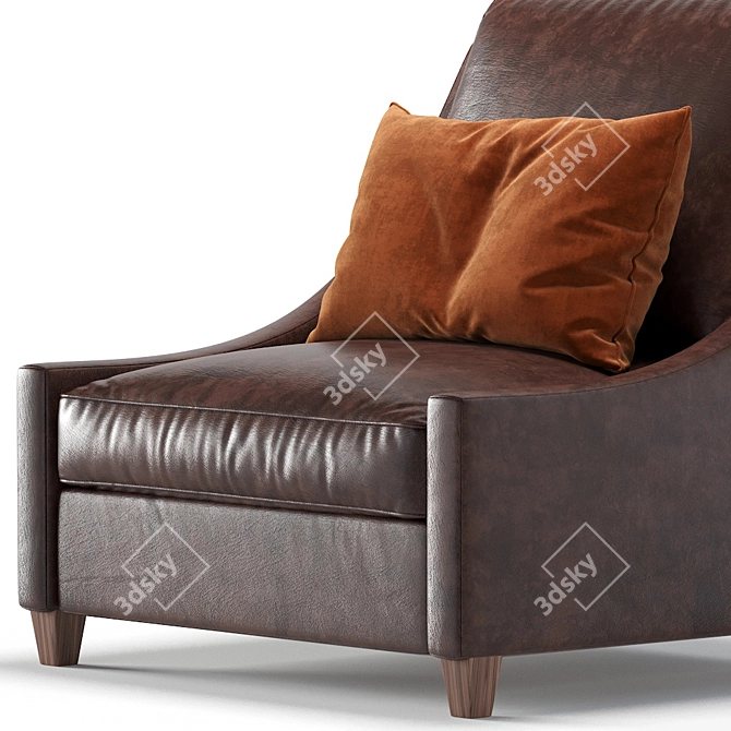 Naples Leather Armchair: Elegant and Comfortable 3D model image 6