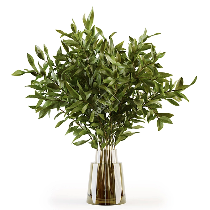 Elegant Vase with Branches 3D model image 2