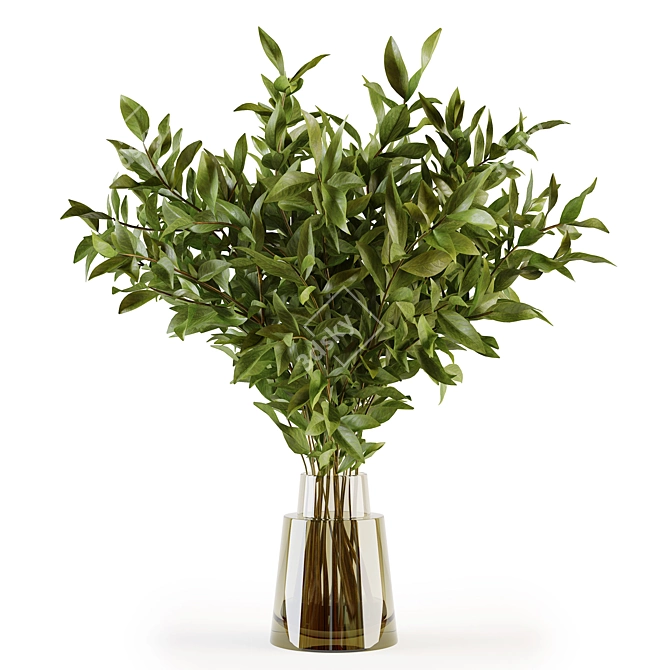 Elegant Vase with Branches 3D model image 3