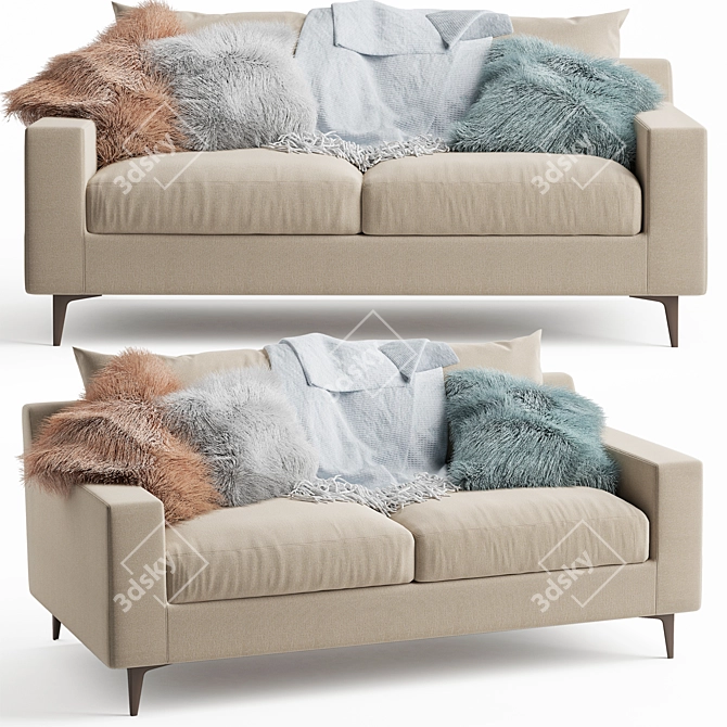 Modern Chic Sloan Loveseat: Comfort in Style 3D model image 1