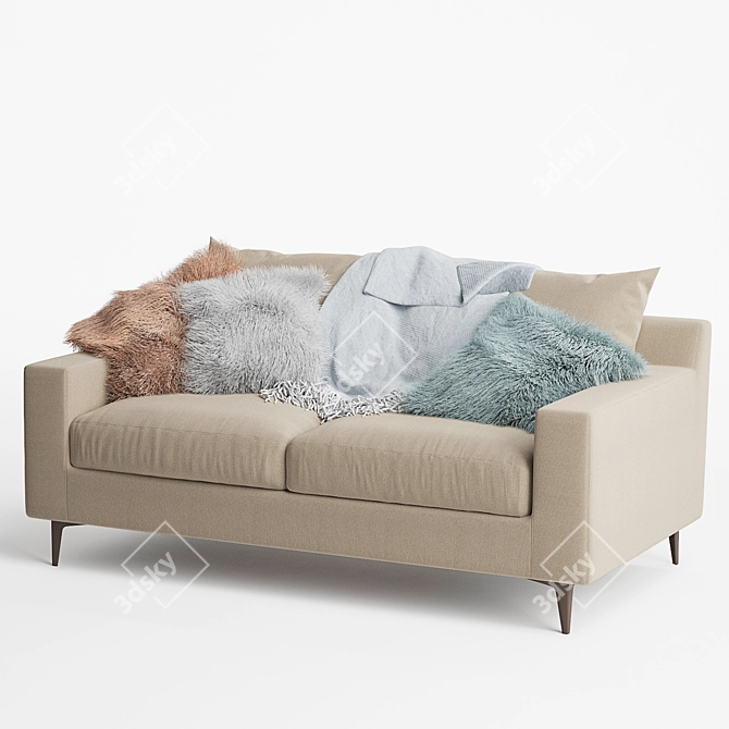 Modern Chic Sloan Loveseat: Comfort in Style 3D model image 2