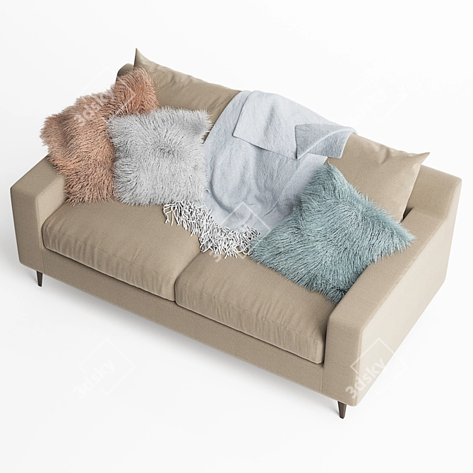 Modern Chic Sloan Loveseat: Comfort in Style 3D model image 5