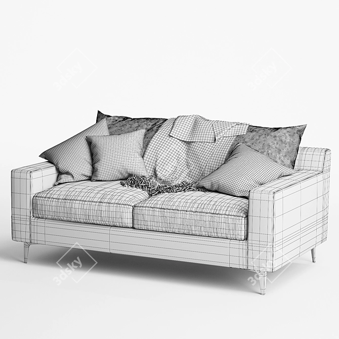 Modern Chic Sloan Loveseat: Comfort in Style 3D model image 7