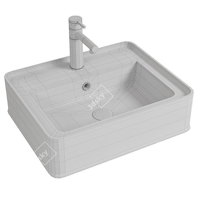 BelBagno BB1367: Elegant Italian Countertop Sink 3D model image 2