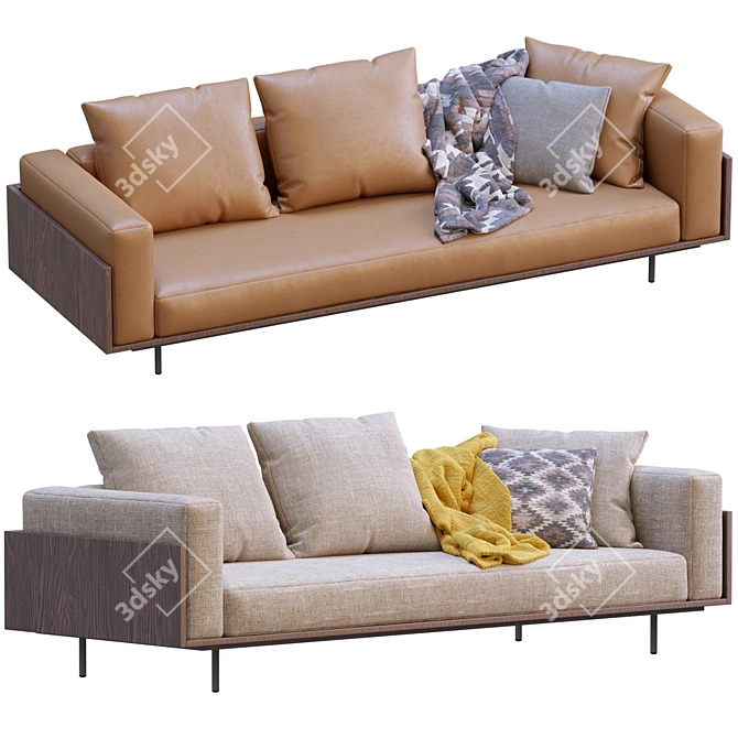 Modern Minotti Sofa: Brasilia 3D model image 2