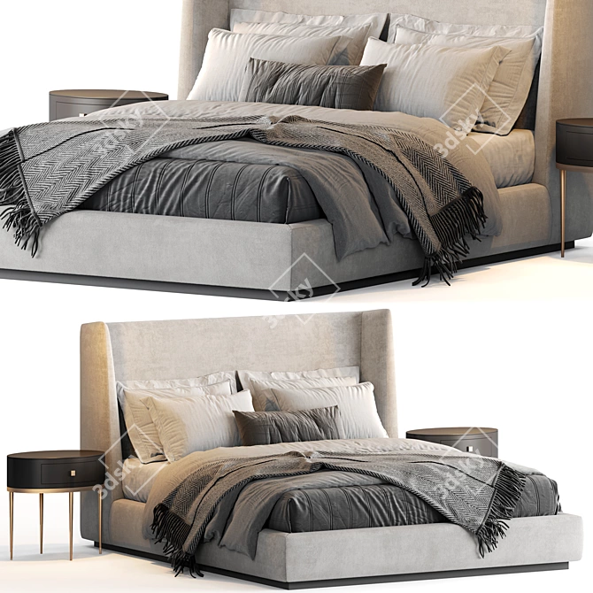 Elegant Flexform Midnight Bed 3D model image 1