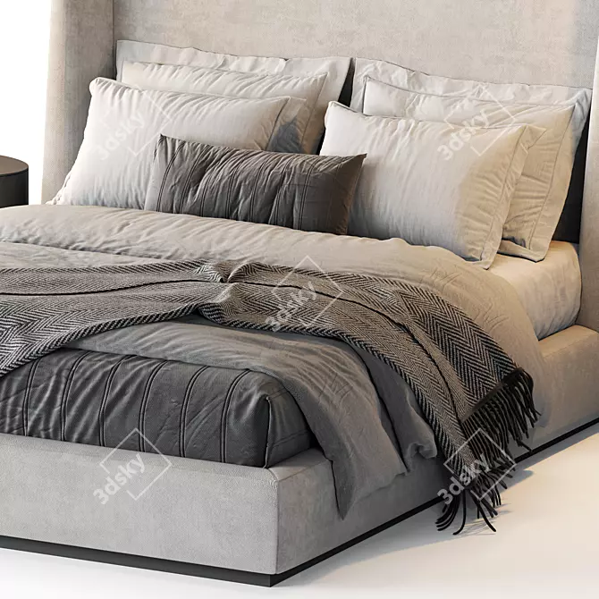 Elegant Flexform Midnight Bed 3D model image 2