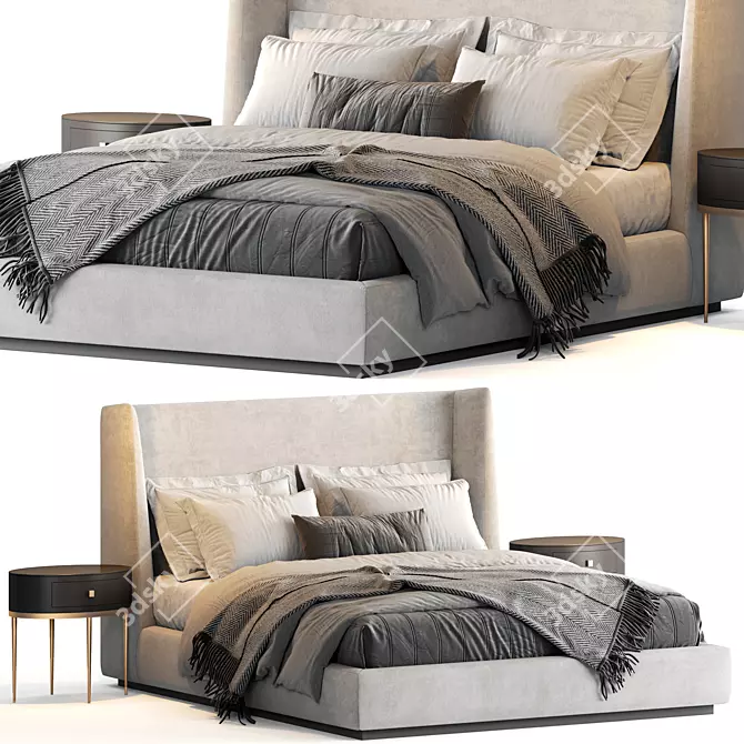 Elegant Flexform Midnight Bed 3D model image 6