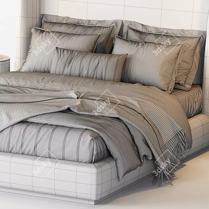 Elegant Flexform Midnight Bed 3D model image 11