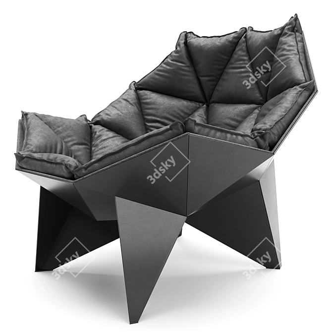 Modern Black Armchair: Q1 3D model image 1