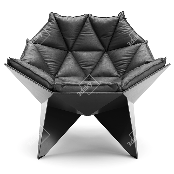 Modern Black Armchair: Q1 3D model image 2