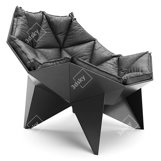 Modern Black Armchair: Q1 3D model image 4