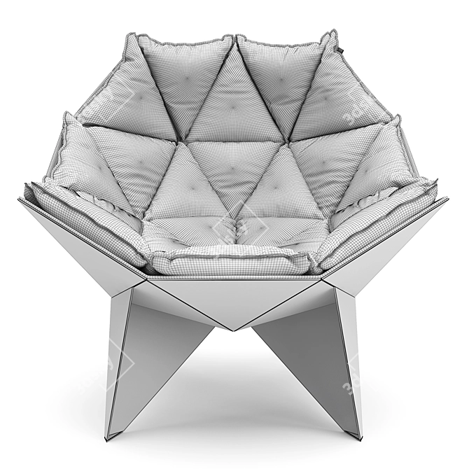 Modern Black Armchair: Q1 3D model image 7
