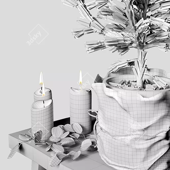 Festive Tree Ensemble: Joyful Holiday Decoration 3D model image 3