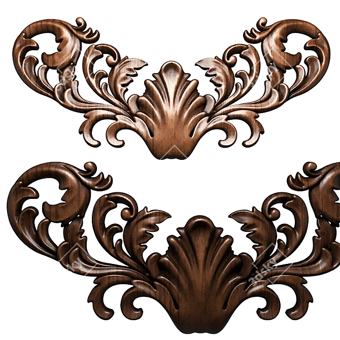 Wood Decor 5: Downloadable 3D Model for CNC Machining 3D model image 1