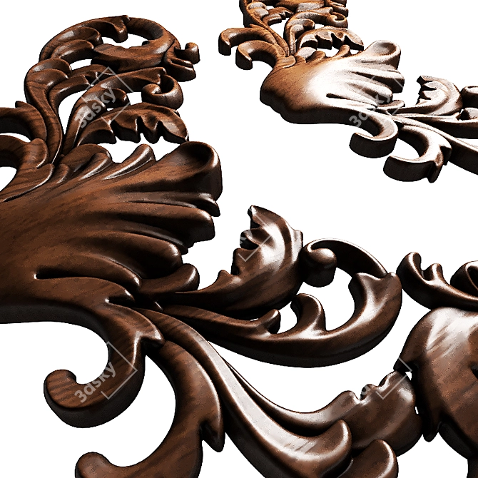 Wood Decor 5: Downloadable 3D Model for CNC Machining 3D model image 2